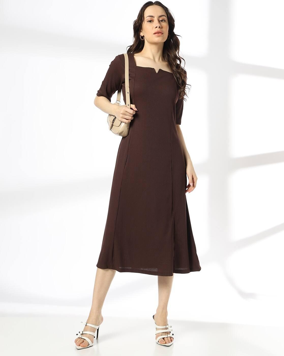 Women Ribbed A-Line Dress