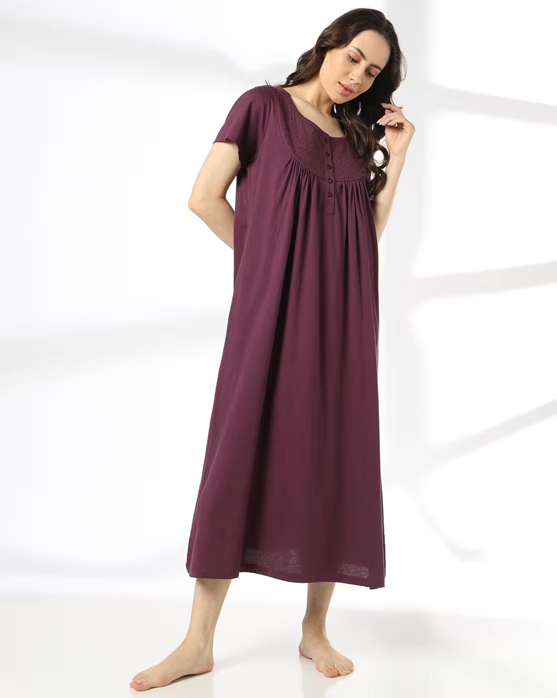 Women Round-Neck Cotton Nightie