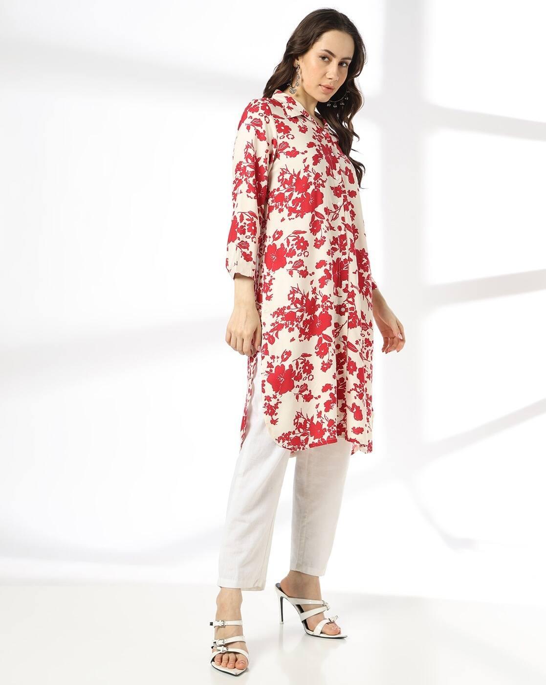 Women Floral Print Straight Kurta