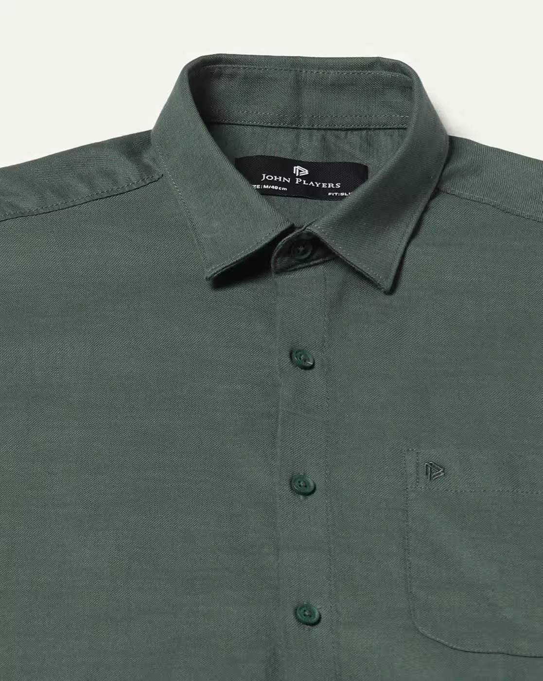 Men Slim Fit Cotton Shirt with Patch Pocket