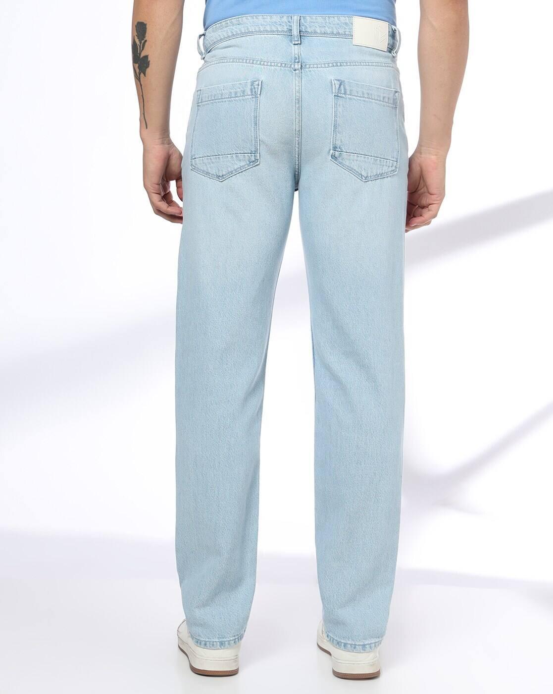 Men Straight Fit Cotton Stretch Jeans