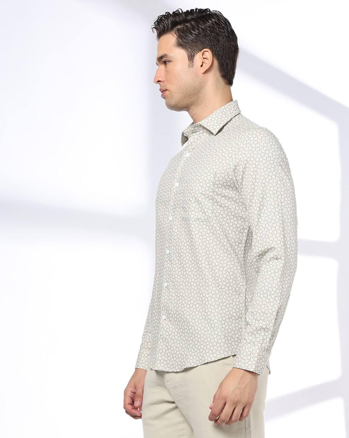 Men Slim Fit Cotton Printed Casual Shirt