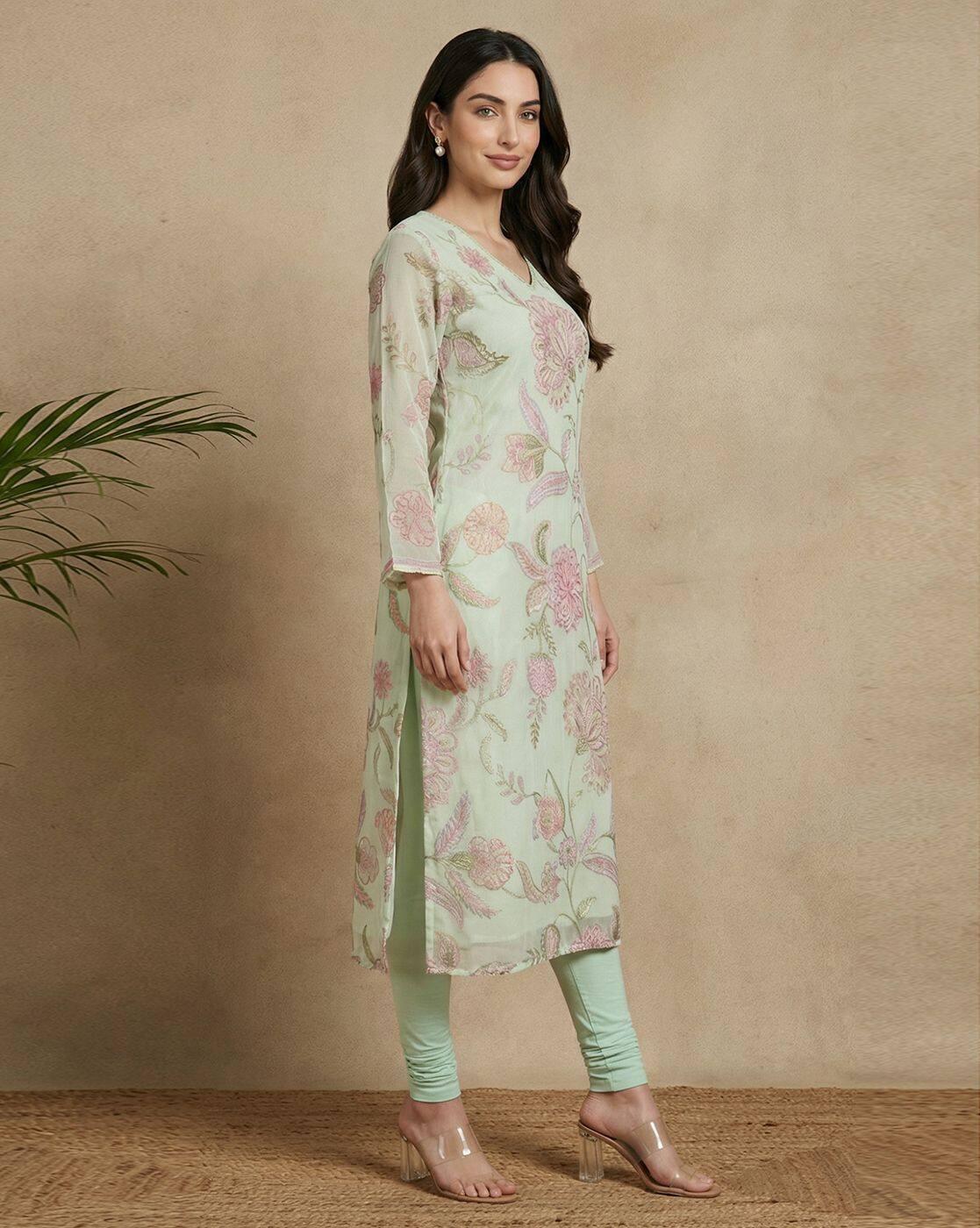 Women Floral Print Straight Kurta