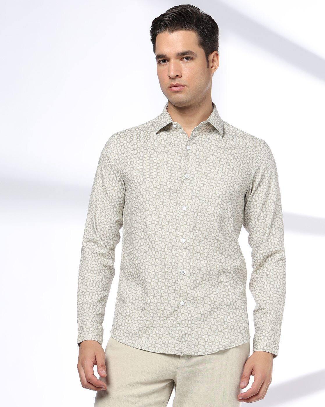Men Slim Fit Cotton Printed Casual Shirt