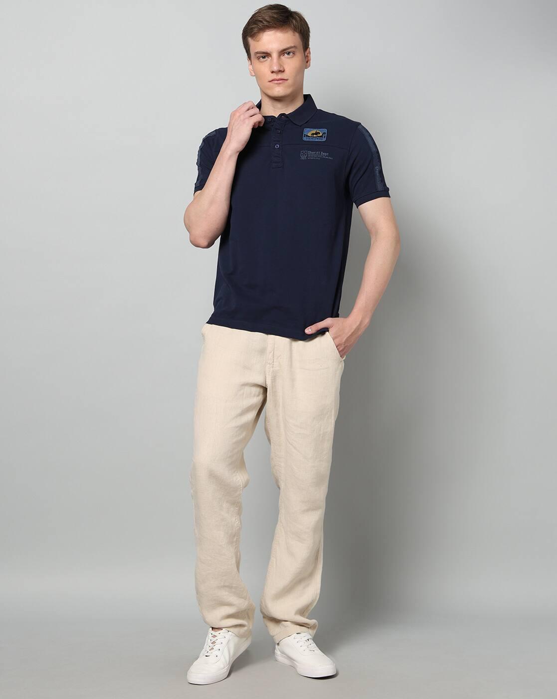 Men Graphic Print Slim Fit Polo T-Shirt