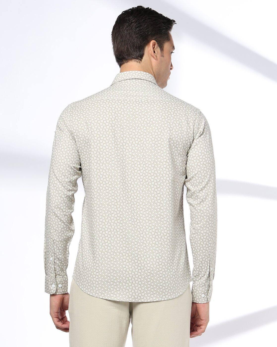 Men Slim Fit Cotton Printed Casual Shirt