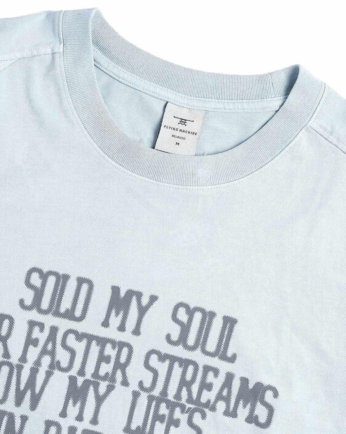 Men Typographic Print Relaxed Fit Crew-Neck T-Shirt
