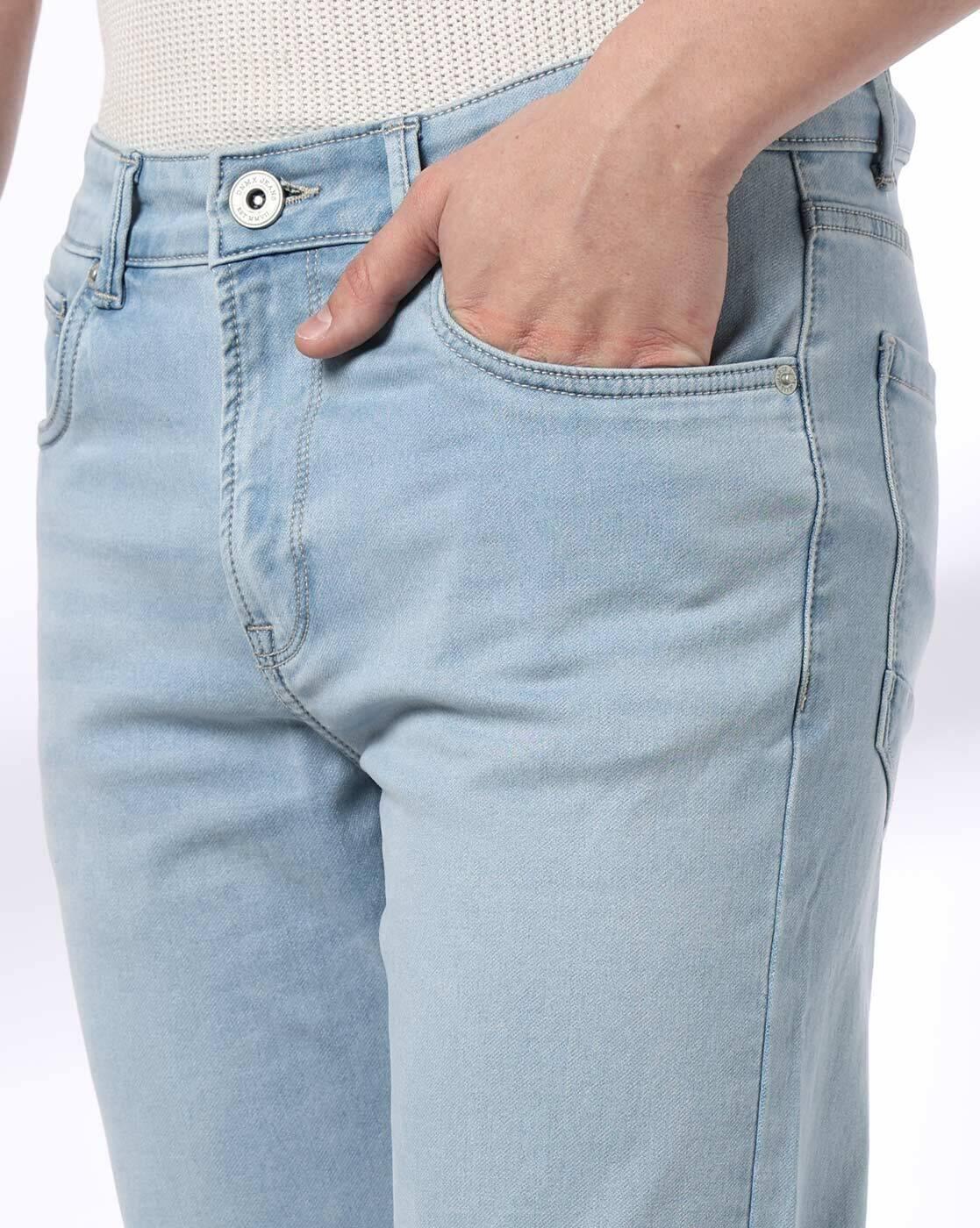 Men Mid-Wash Straight Jeans