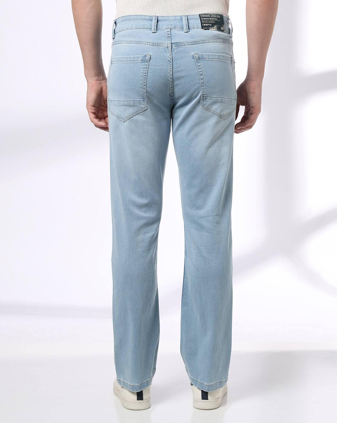 Men Mid-Wash Straight Jeans