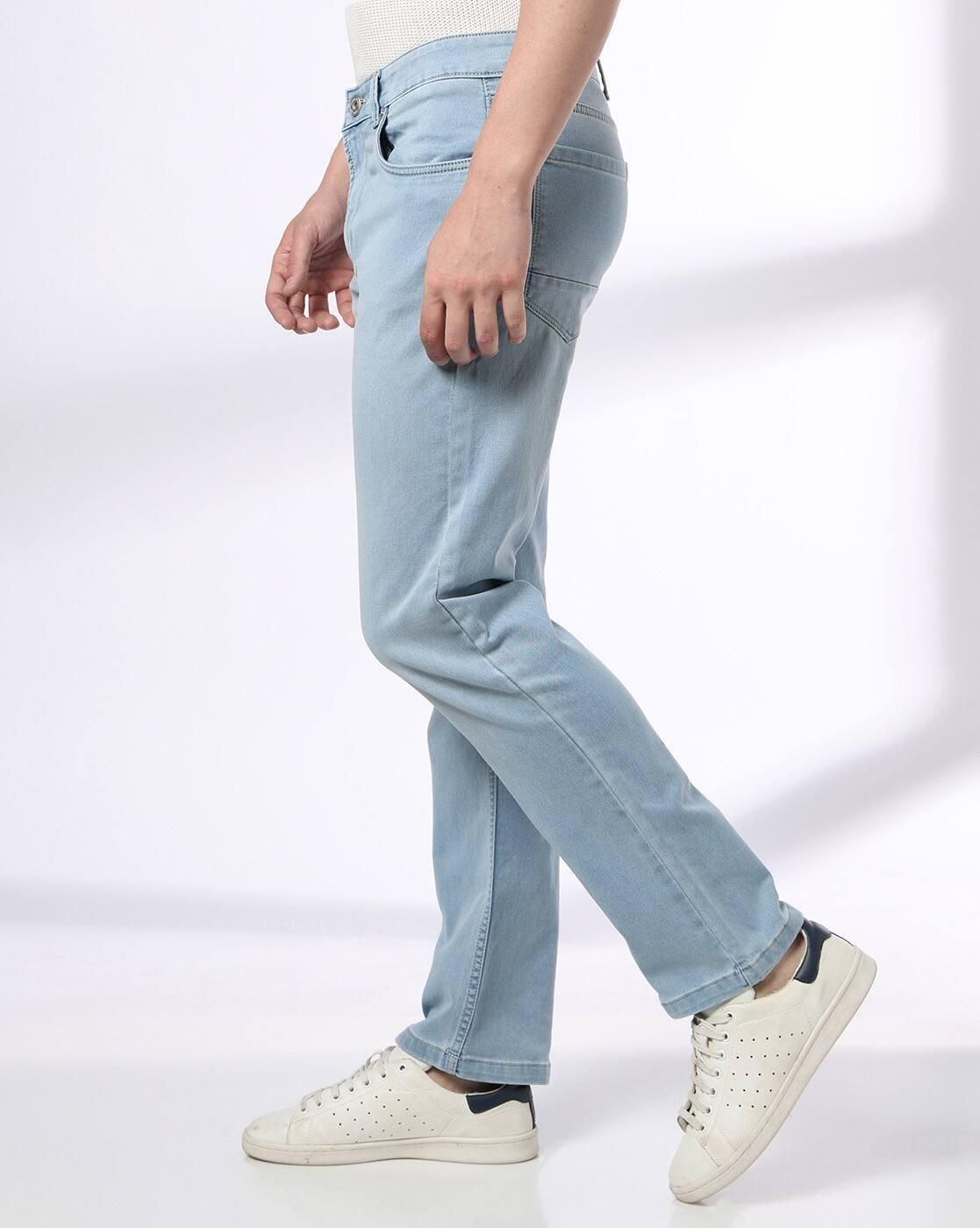 Men Mid-Wash Straight Jeans