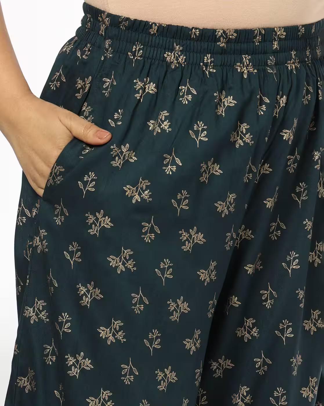 Women Floral Print Straight Kurta-Bottom Set