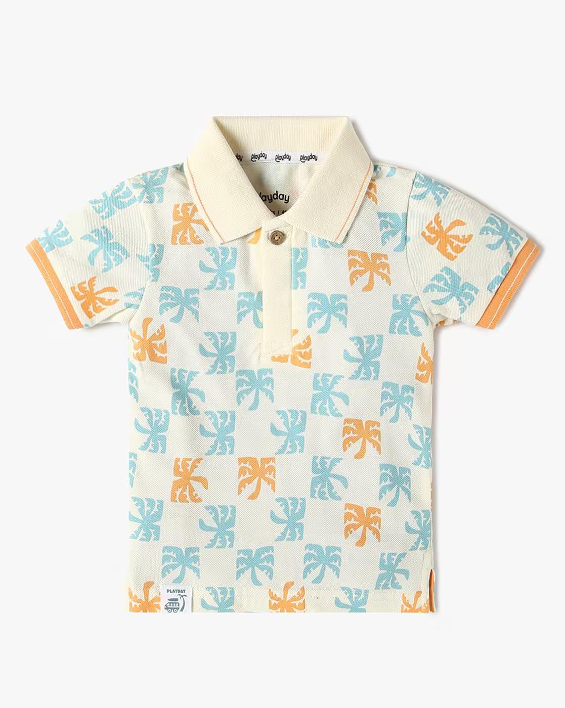 PRINTED POLO, CREAM, 6-12M