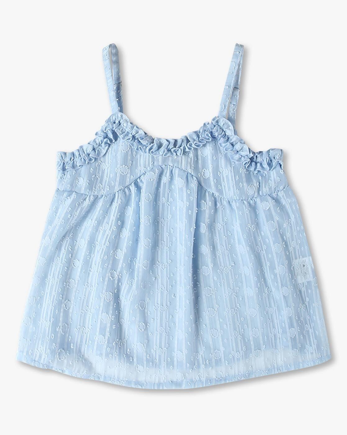 Girls Twofer Tee with Strappy Frill Top