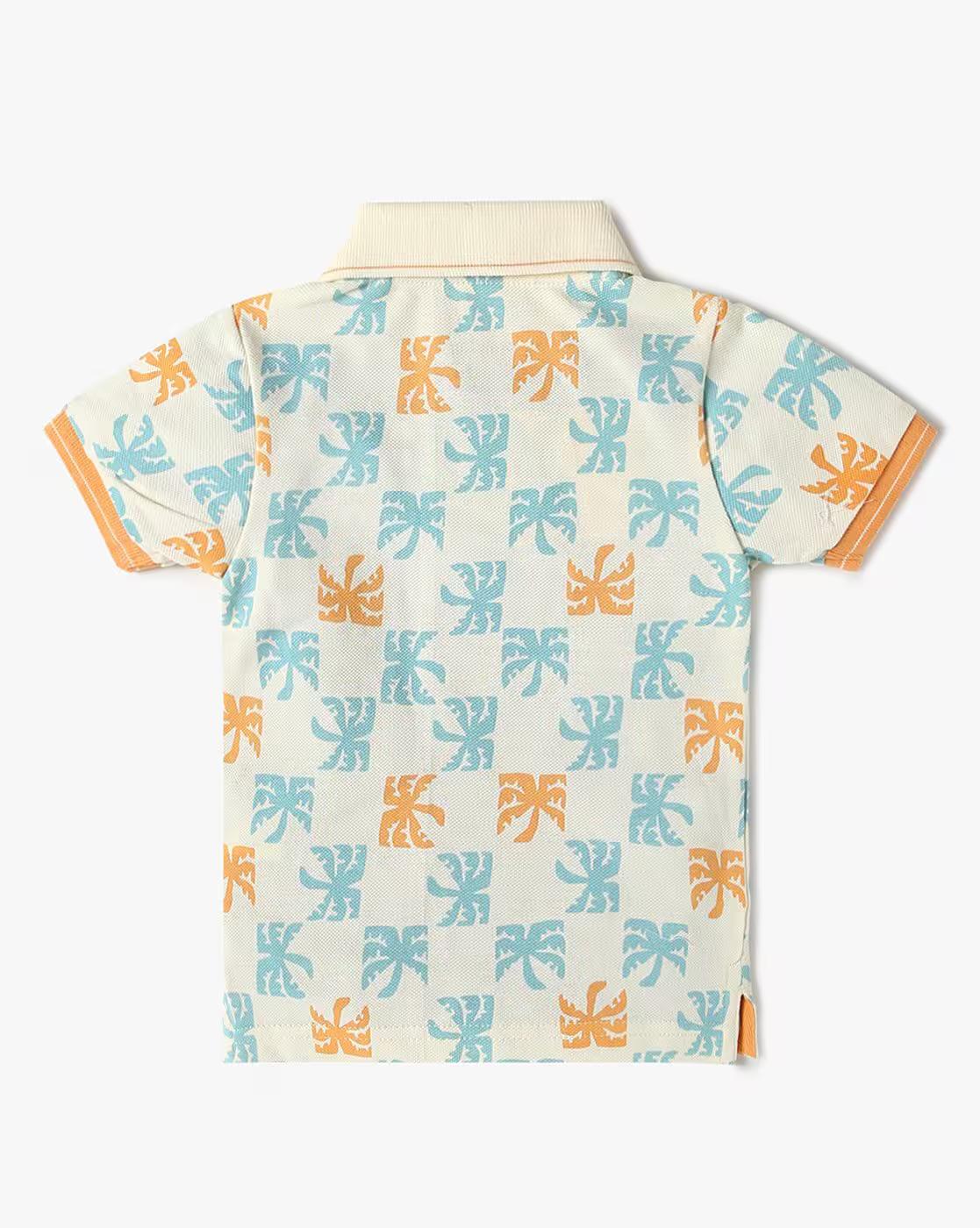 PRINTED POLO, CREAM, 6-12M