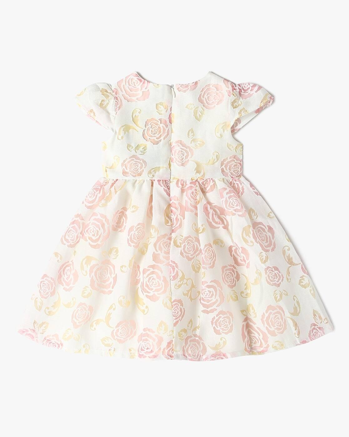 Girls Floral Print Fit & Flare Dress