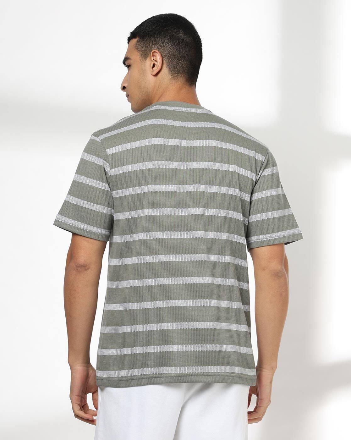 Men Striped Regular Fit Crew-Neck T-Shirt
