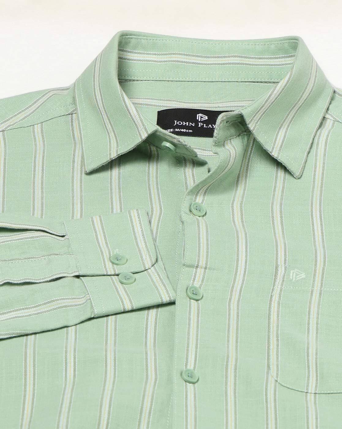 Men Slim Fit Cotton Stripped Casual Shirt