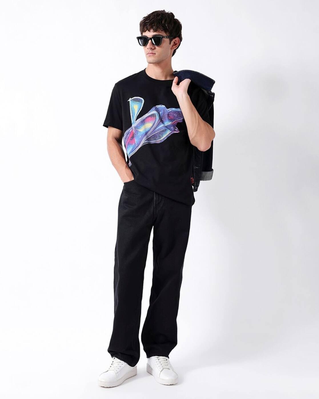 Men Printed Regular Fit Crew-Neck T-Shirt