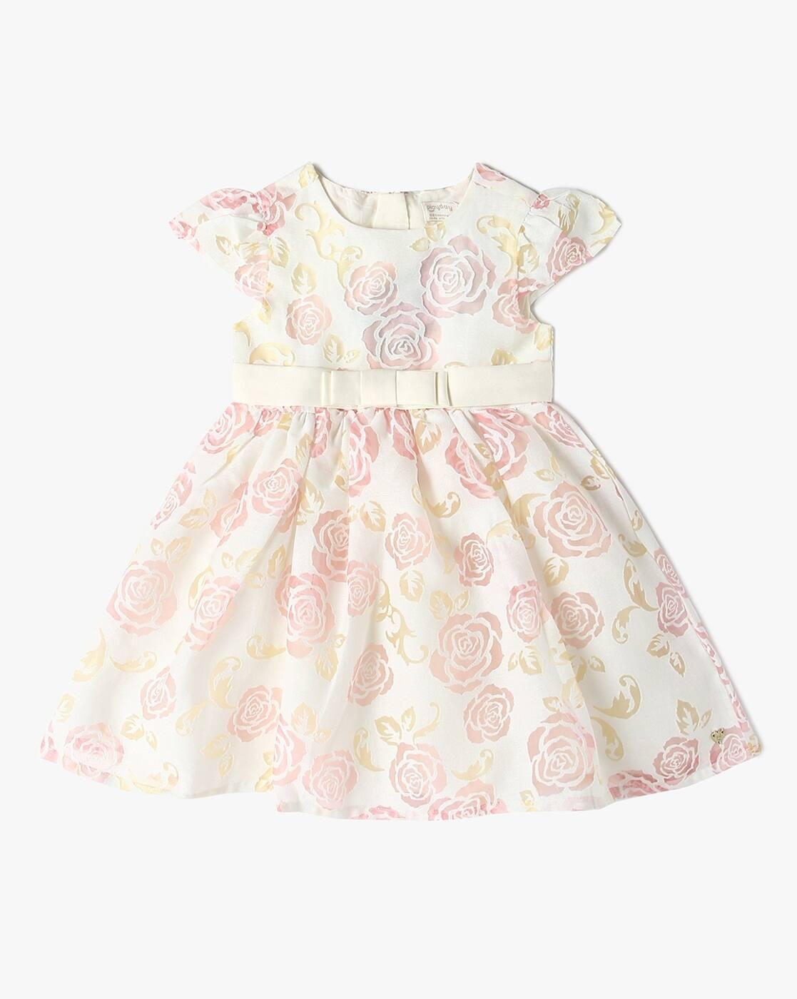 Girls Floral Print Fit & Flare Dress