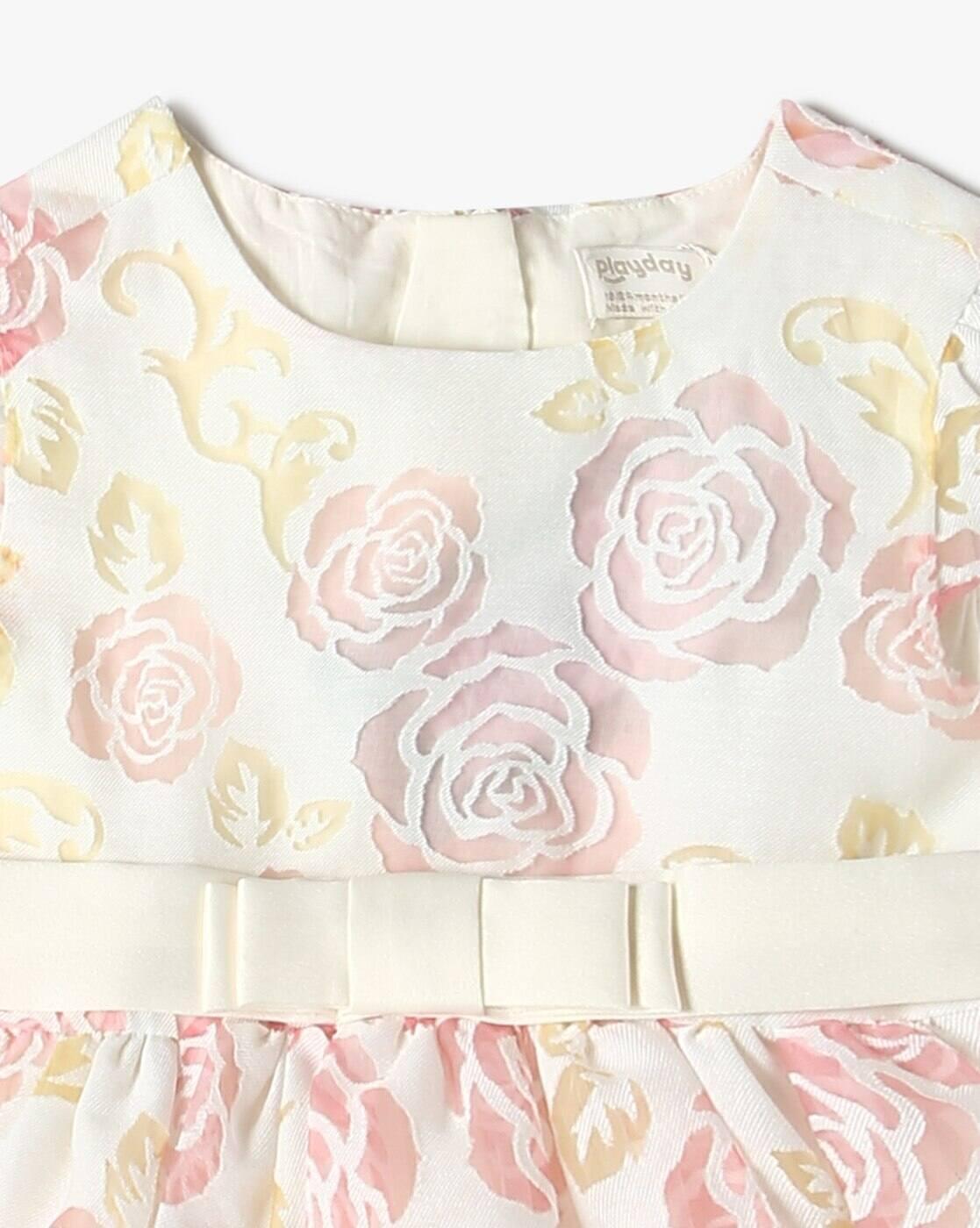 Girls Floral Print Fit & Flare Dress