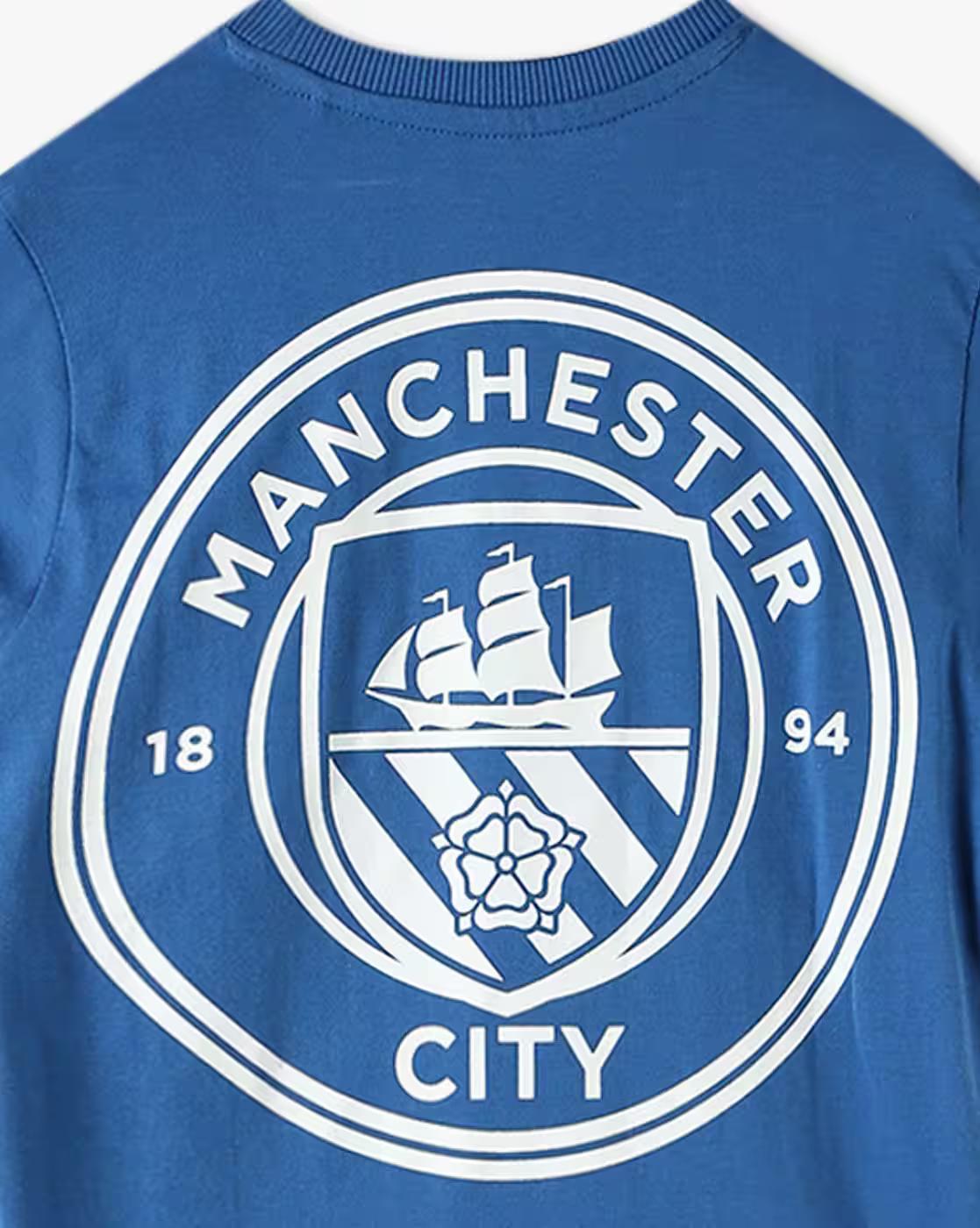 Boys Man City Print Tailored Fit Round-Neck T-Shirt