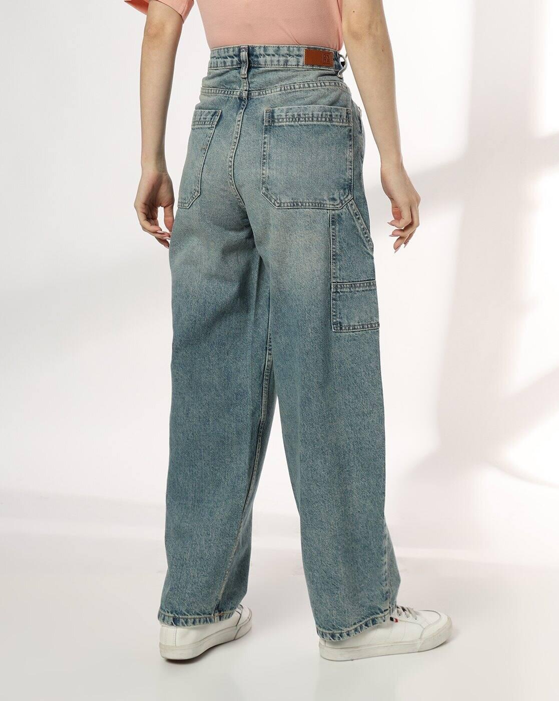 Women Highly Washed High-Rise Baggy Fit Jeans