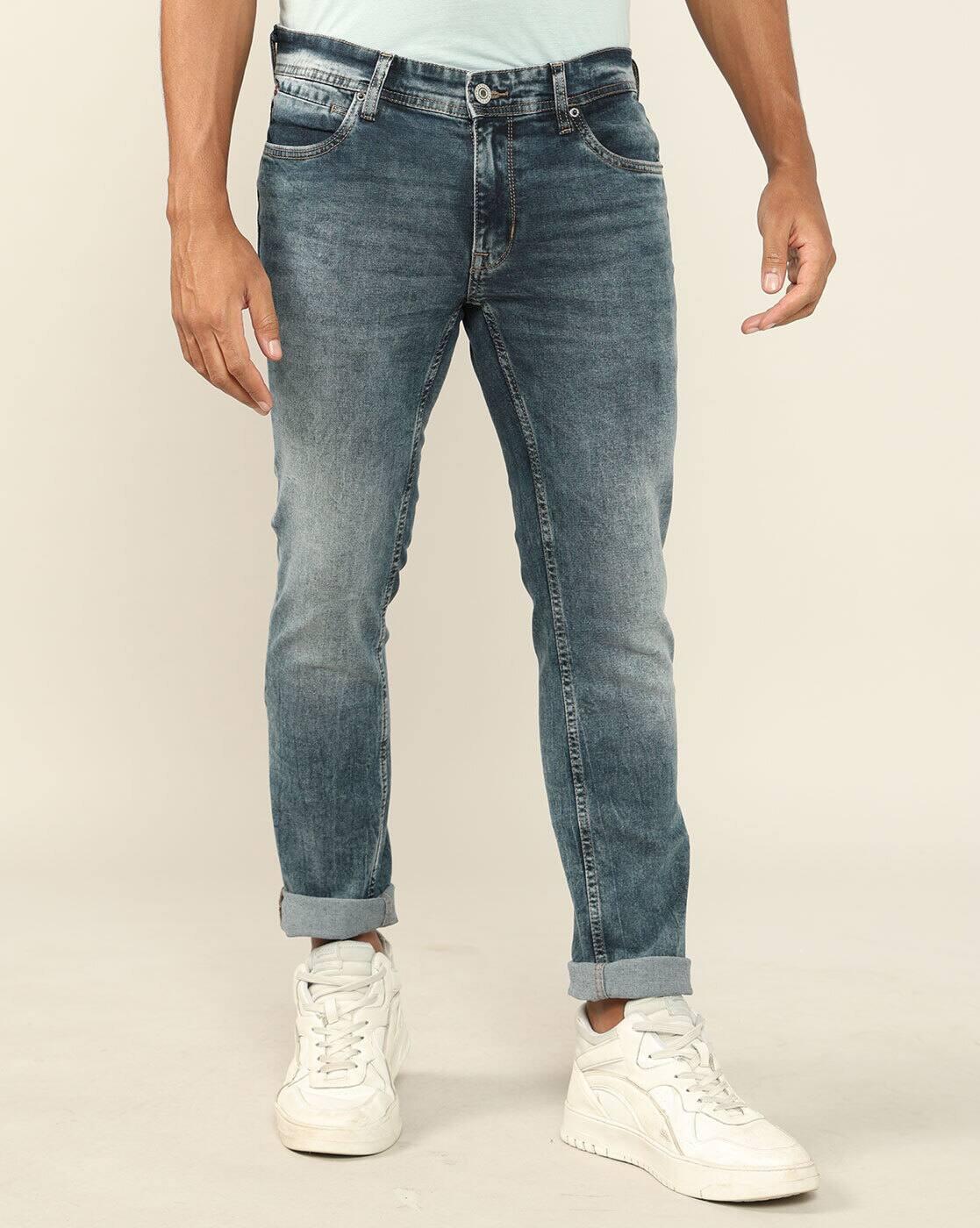 Men Low-Waist Slim Fit Jeans