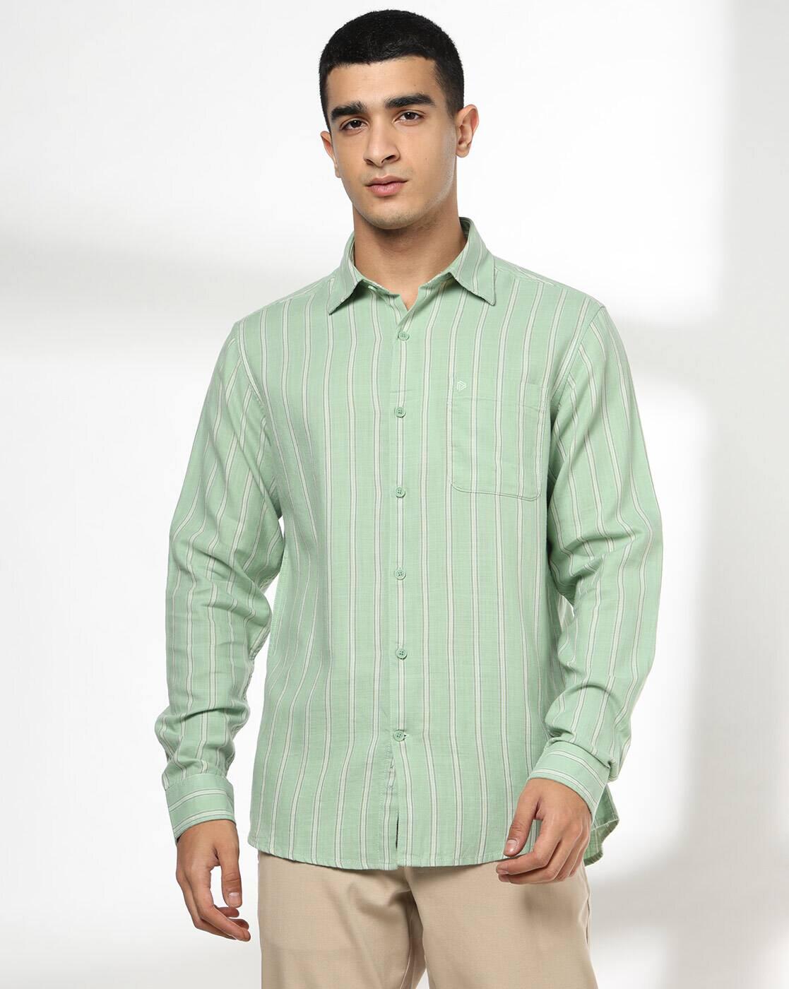 Men Slim Fit Cotton Stripped Casual Shirt