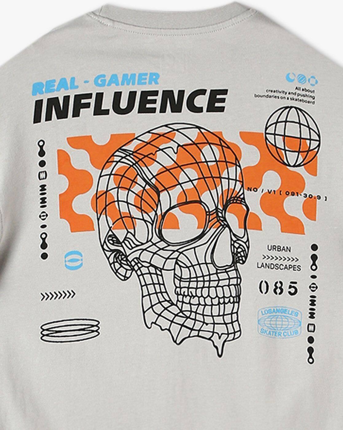 Boys Typographic Print Oversized Print T-Shirt