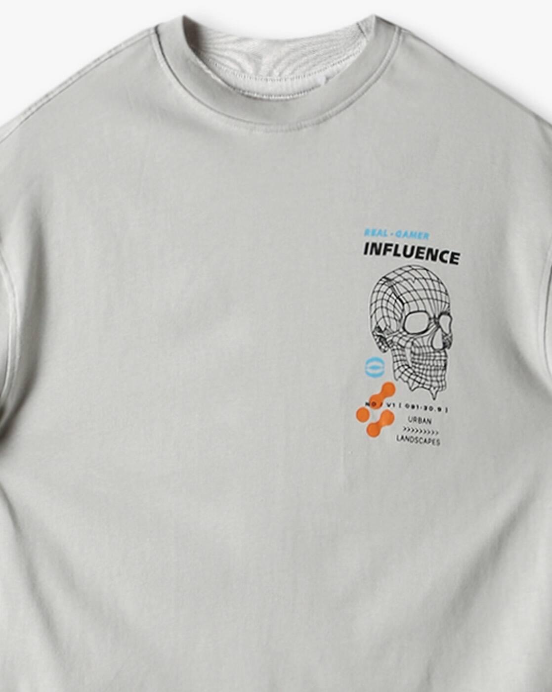 Boys Typographic Print Oversized Print T-Shirt