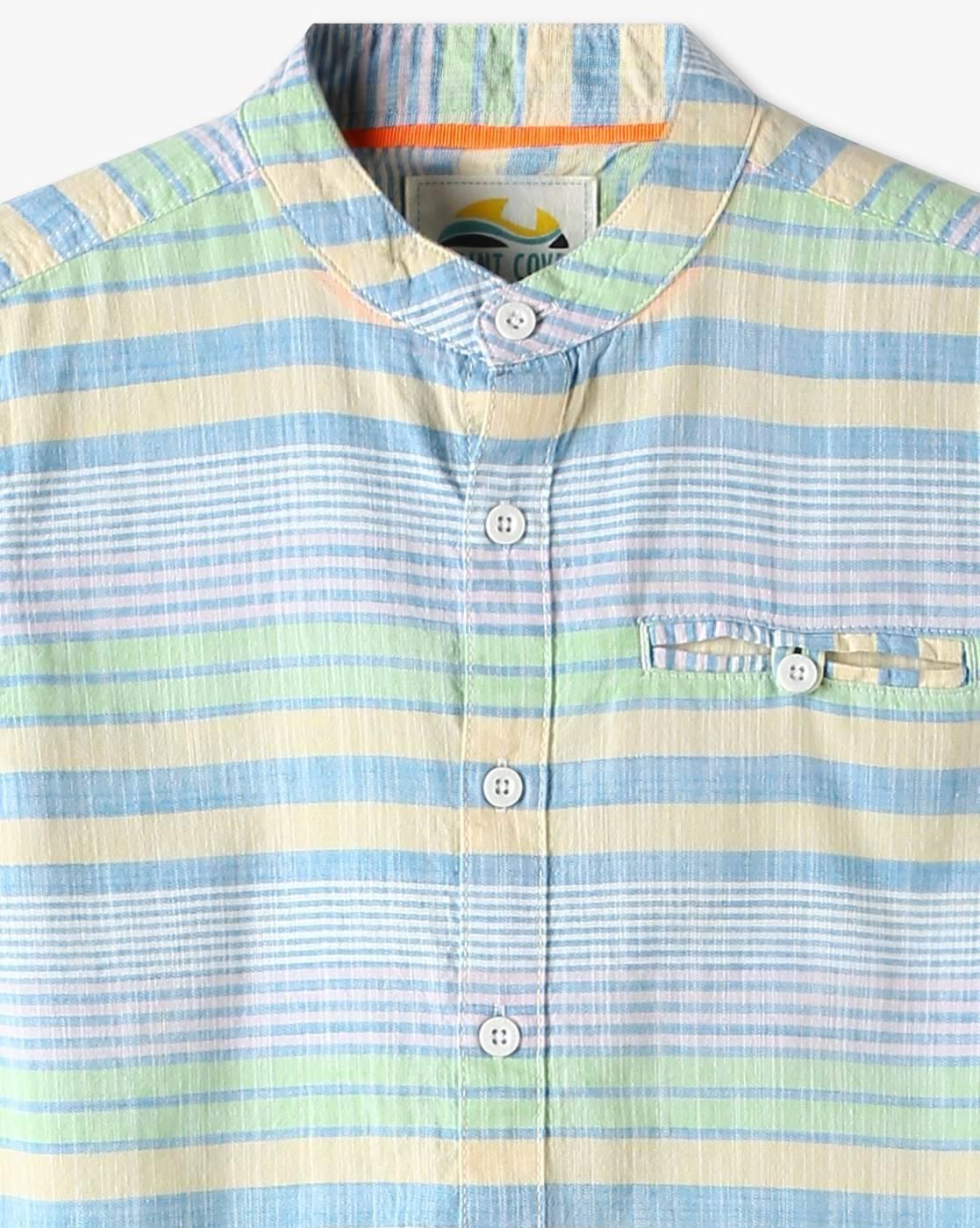 Boys Striped Relaxed Fit Cotton Shirt