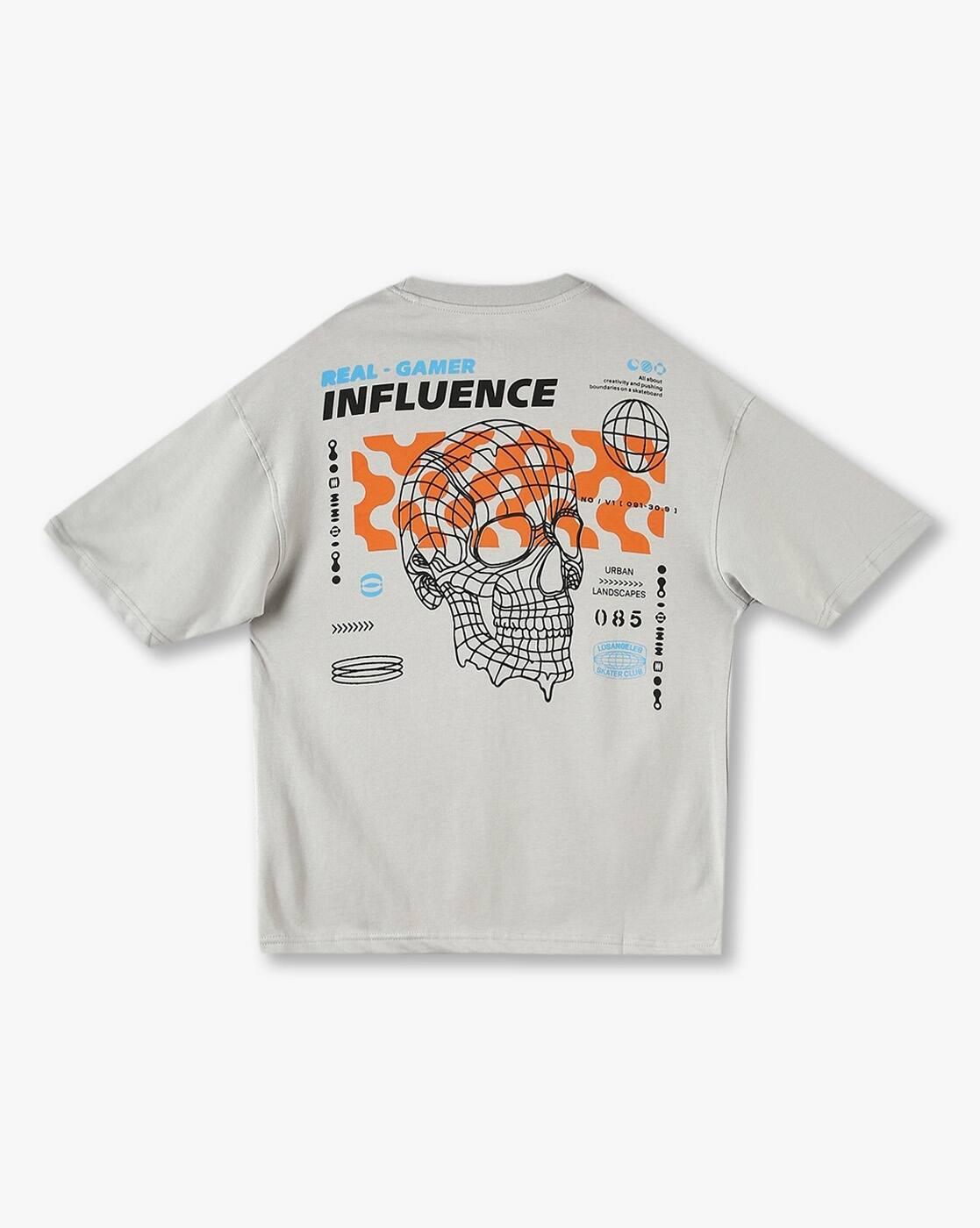 Boys Typographic Print Oversized Print T-Shirt