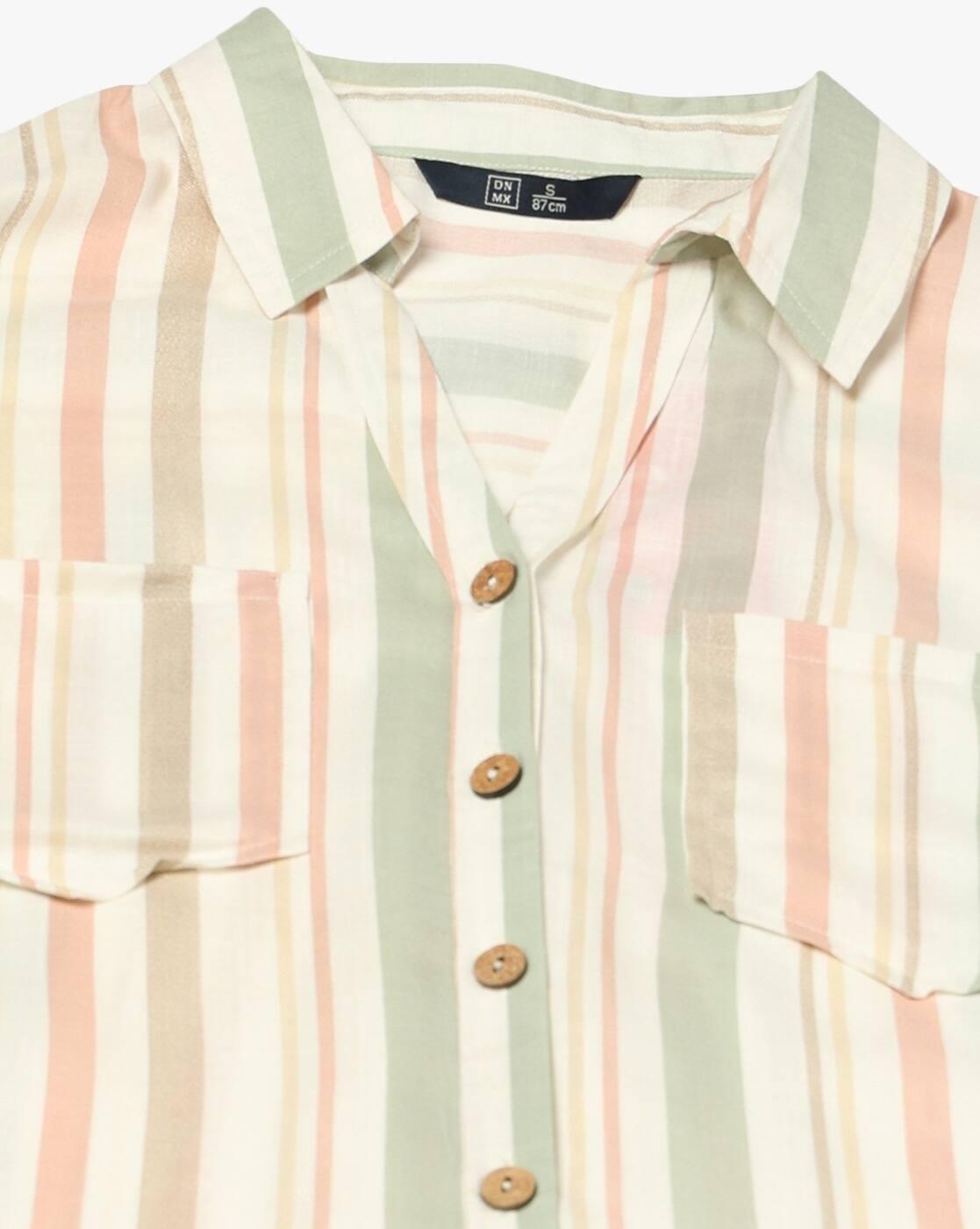 Women Striped Boxy Fit Classic Shirt