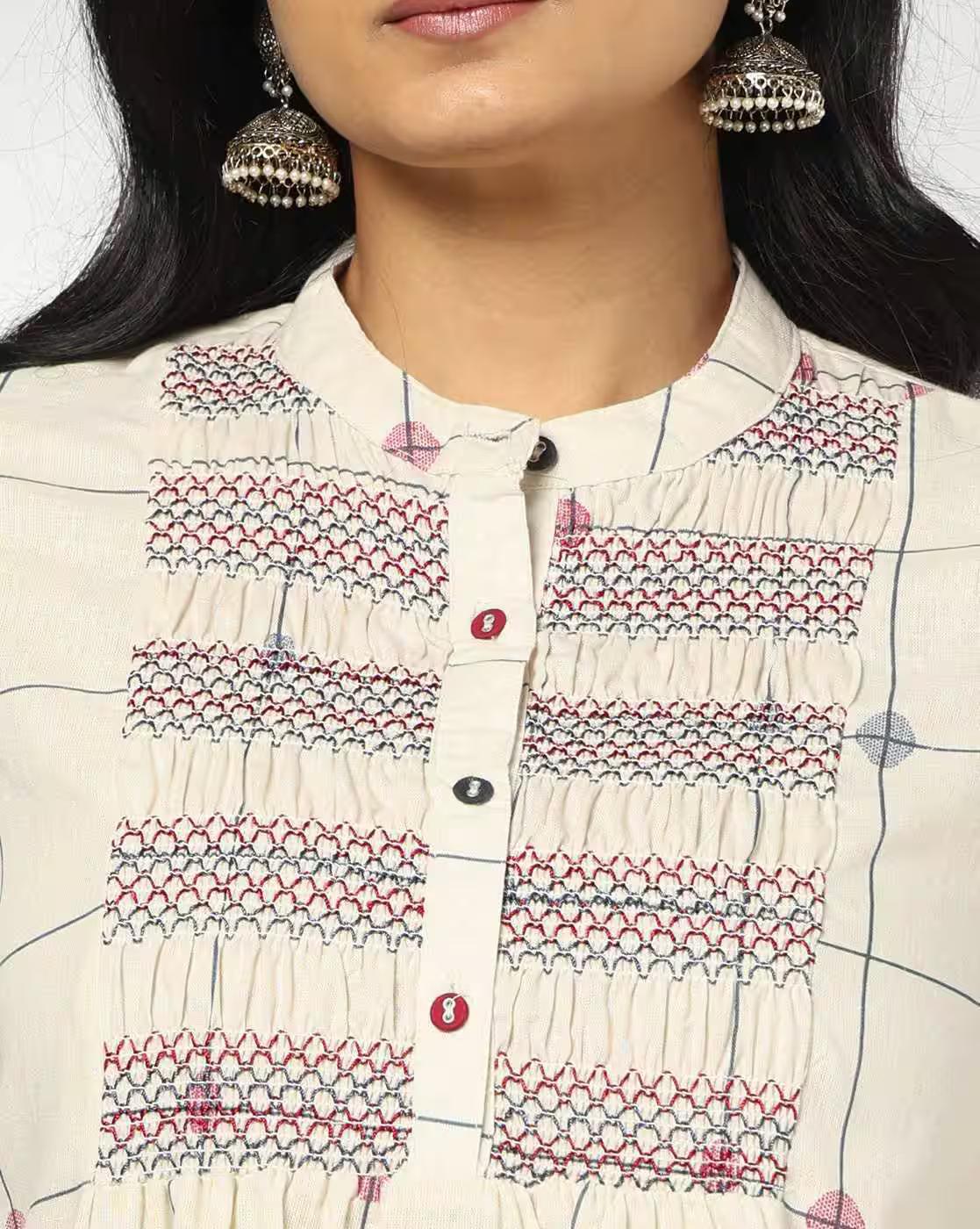 Women Checked Flared Tunic