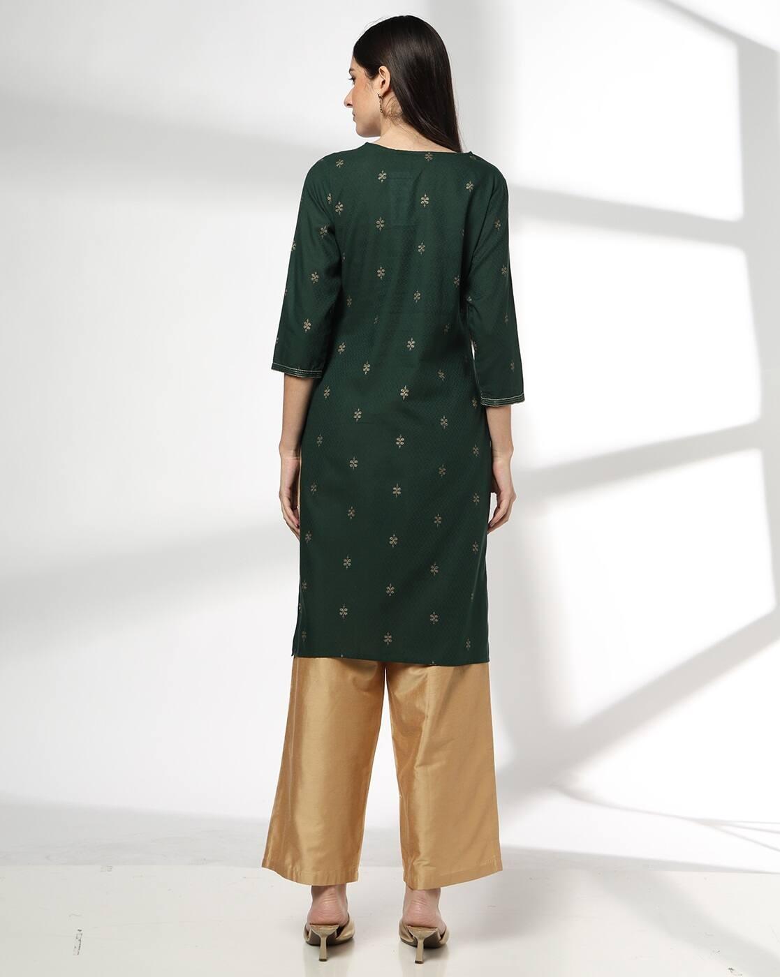 Women Embroidered Straight Kurta