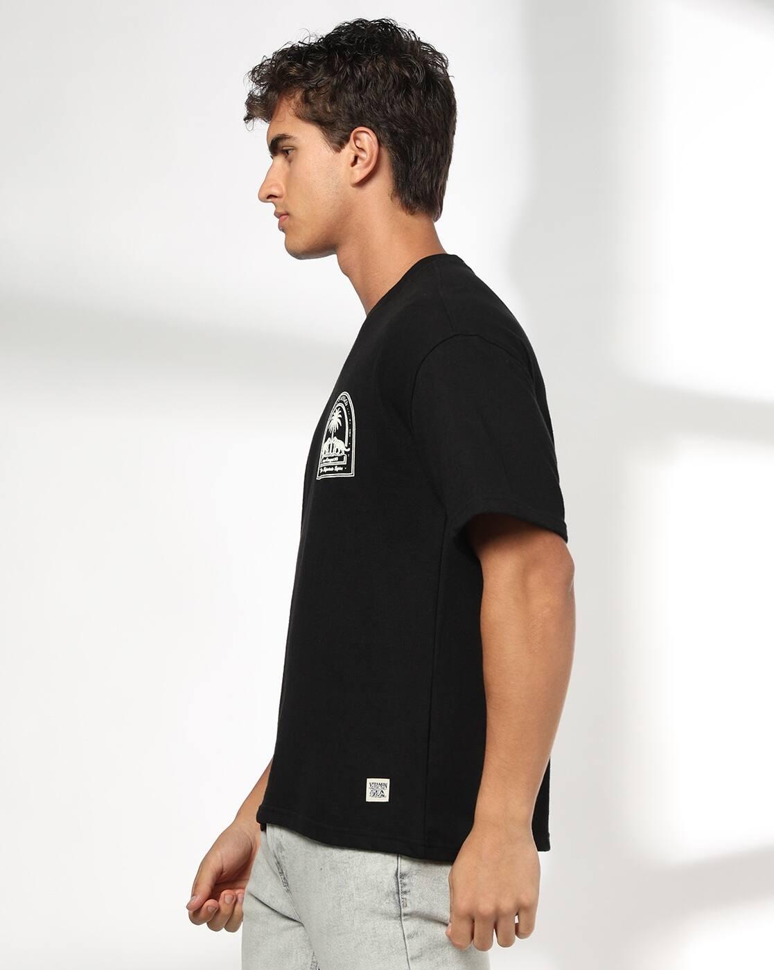 Men Boxy Fit Crew-Neck T-Shirt