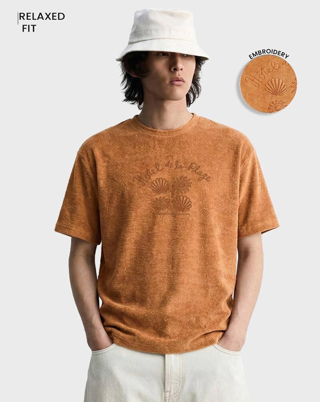 Men Embroidered Relaxed Fit T-Shirt