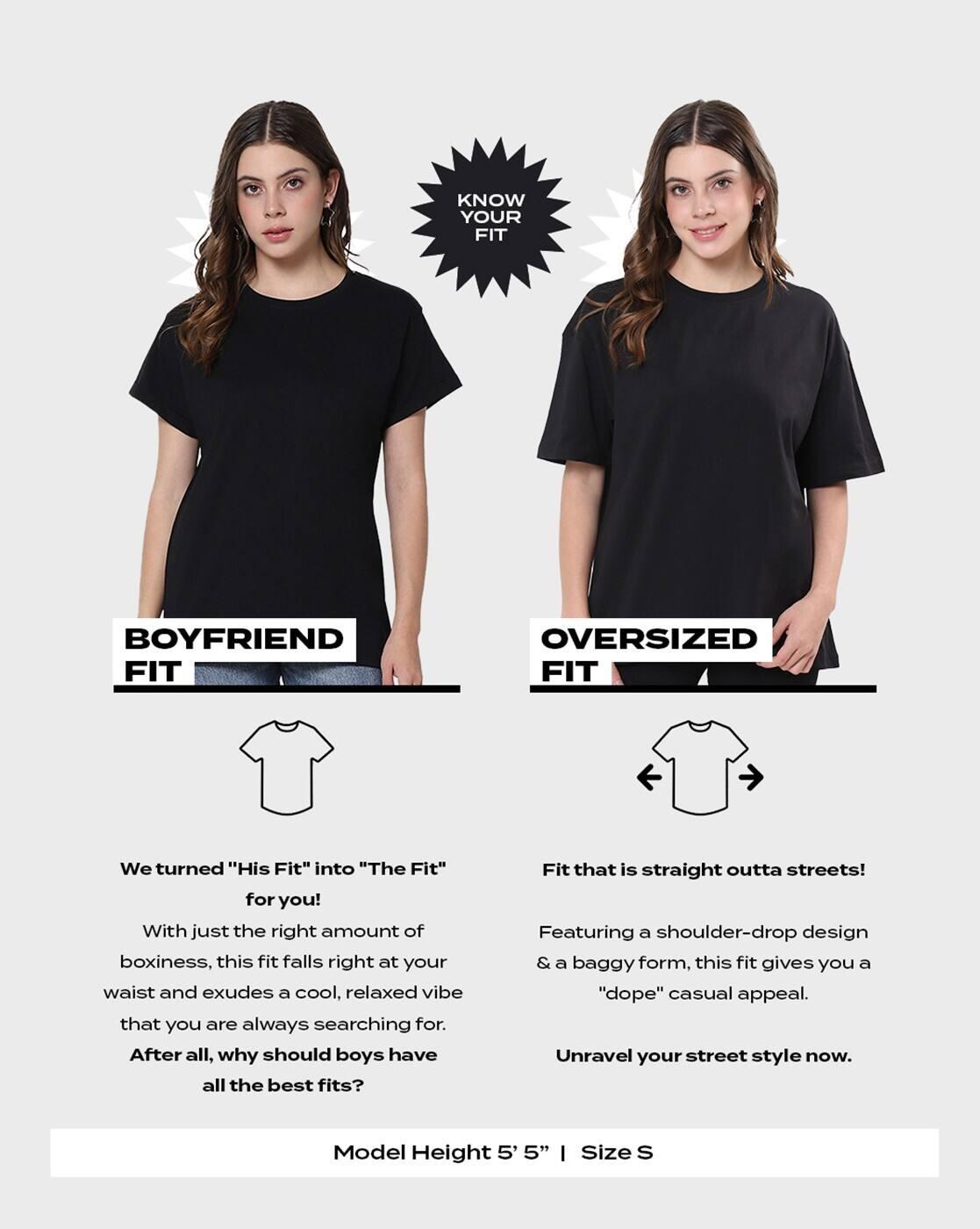 Women Typographic Print Oversized Fit Round-Neck T-Shirt