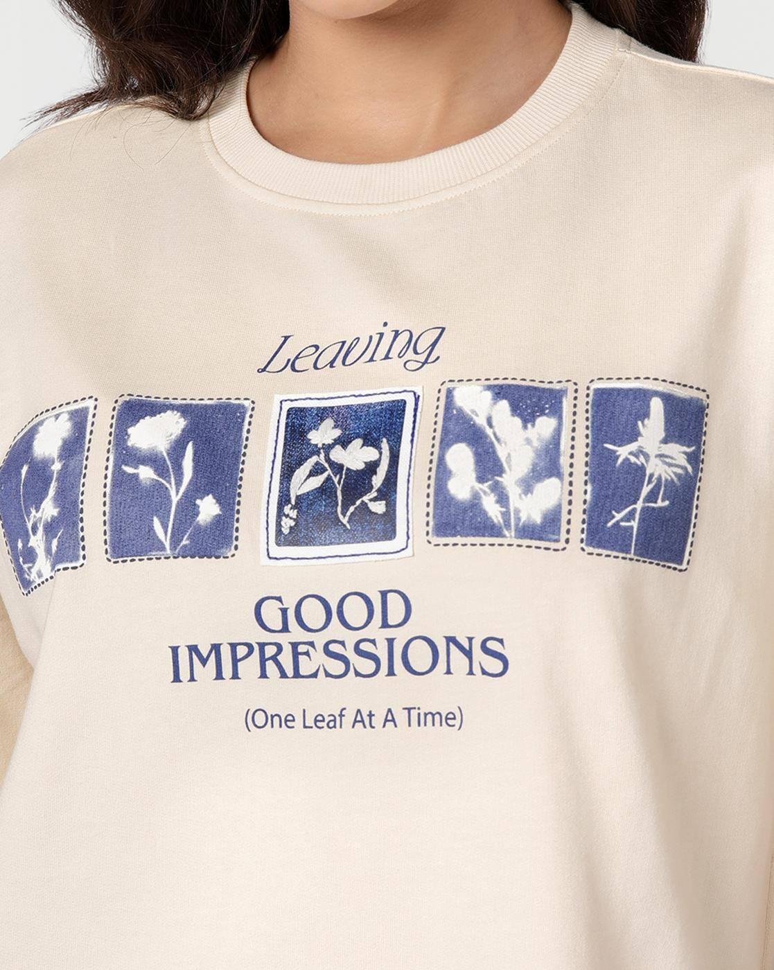 Women Typographic Print Oversized Fit Round-Neck T-Shirt