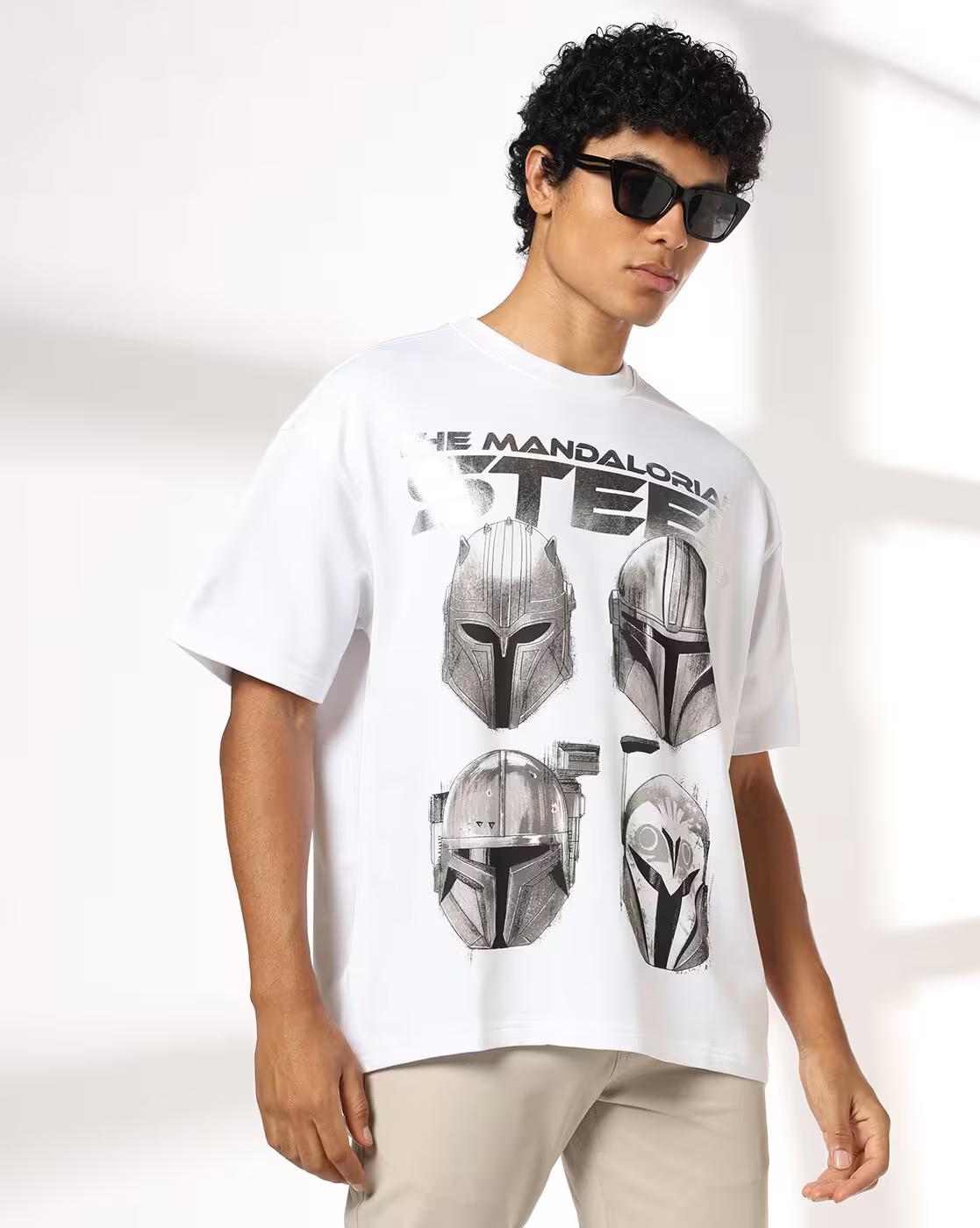Men Graphic Print Boxy Fit Crew-Neck T-Shirt