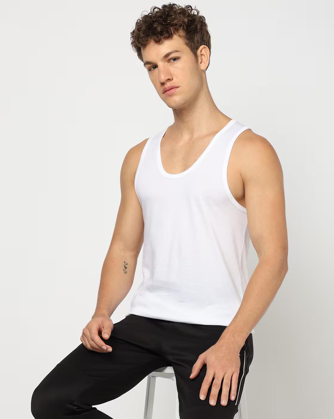 Men Pack of 2 Vests-Stay New & Pure Cotton