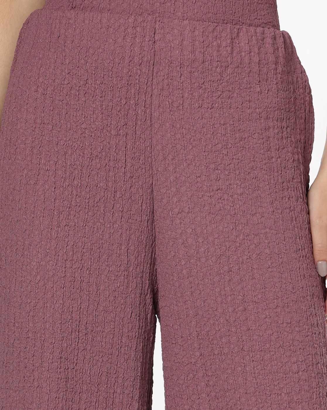 Women Patterned Wide-Leg Flat-Front Trousers