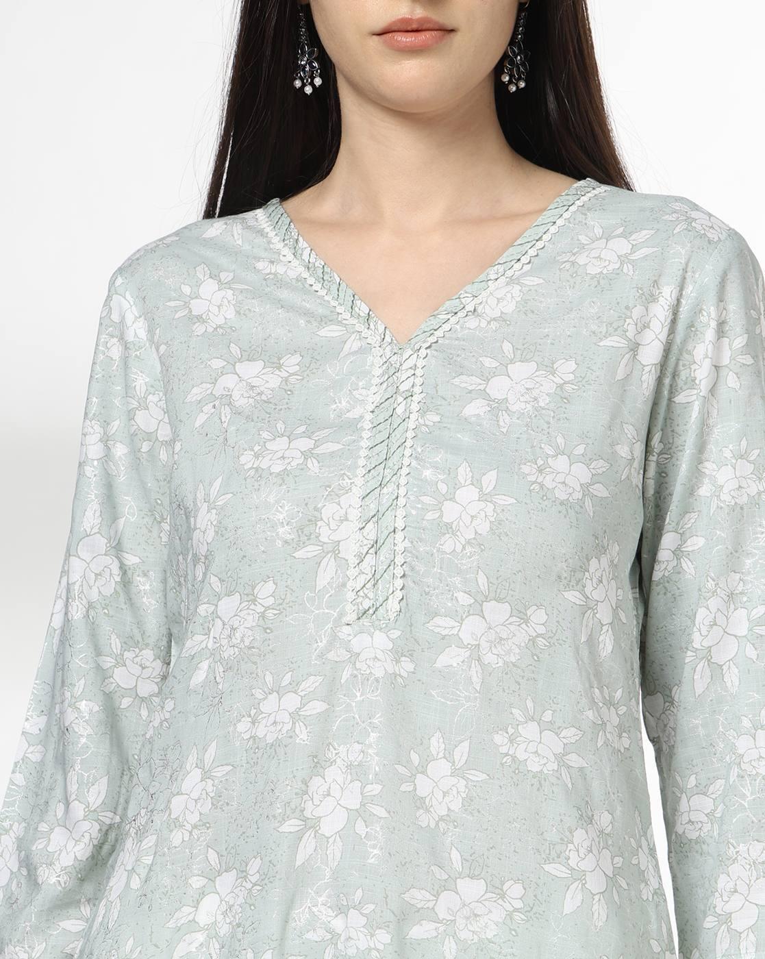 Women Floral Print Straight Kurta