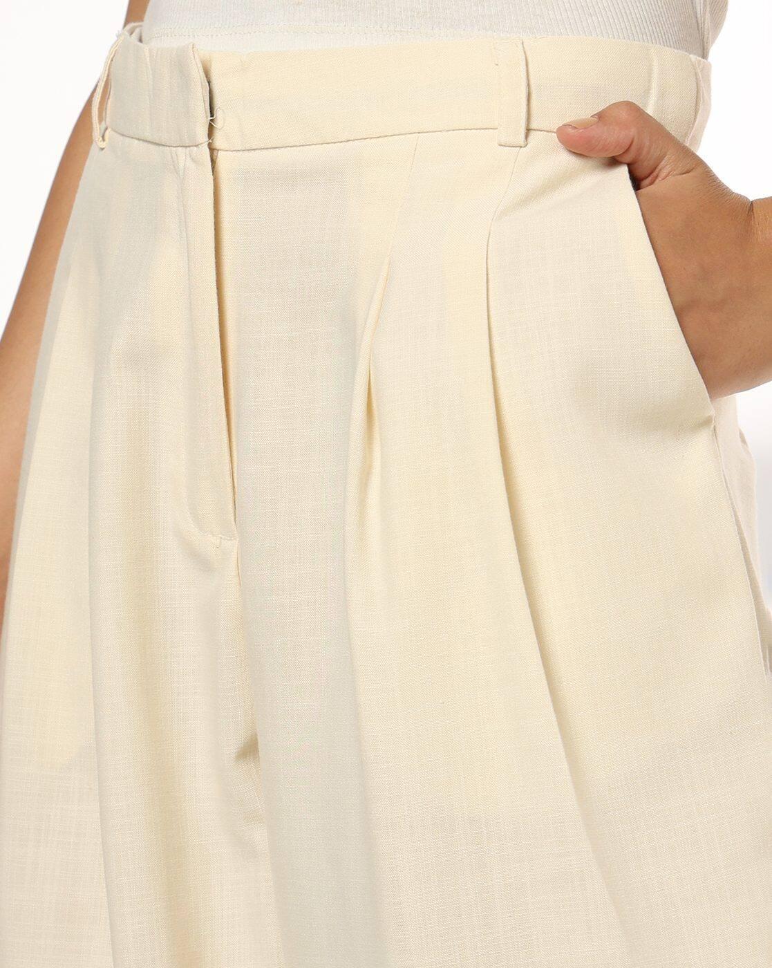 Women Wide-Leg Pleated Trousers