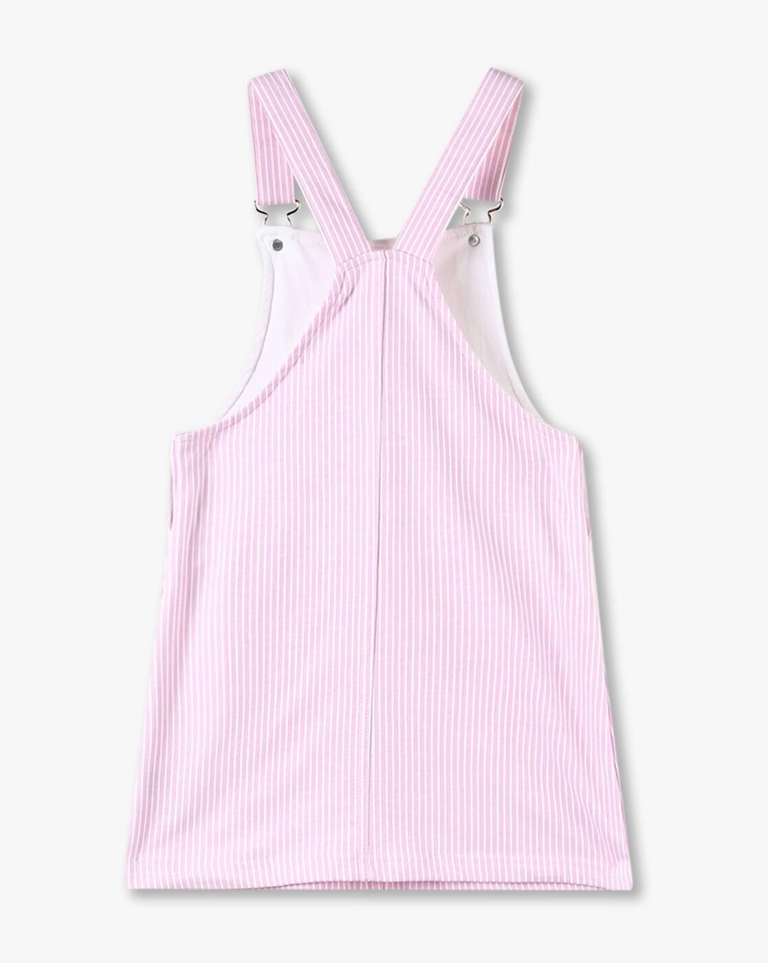 Girls Striped Dungarees with T-Shirt