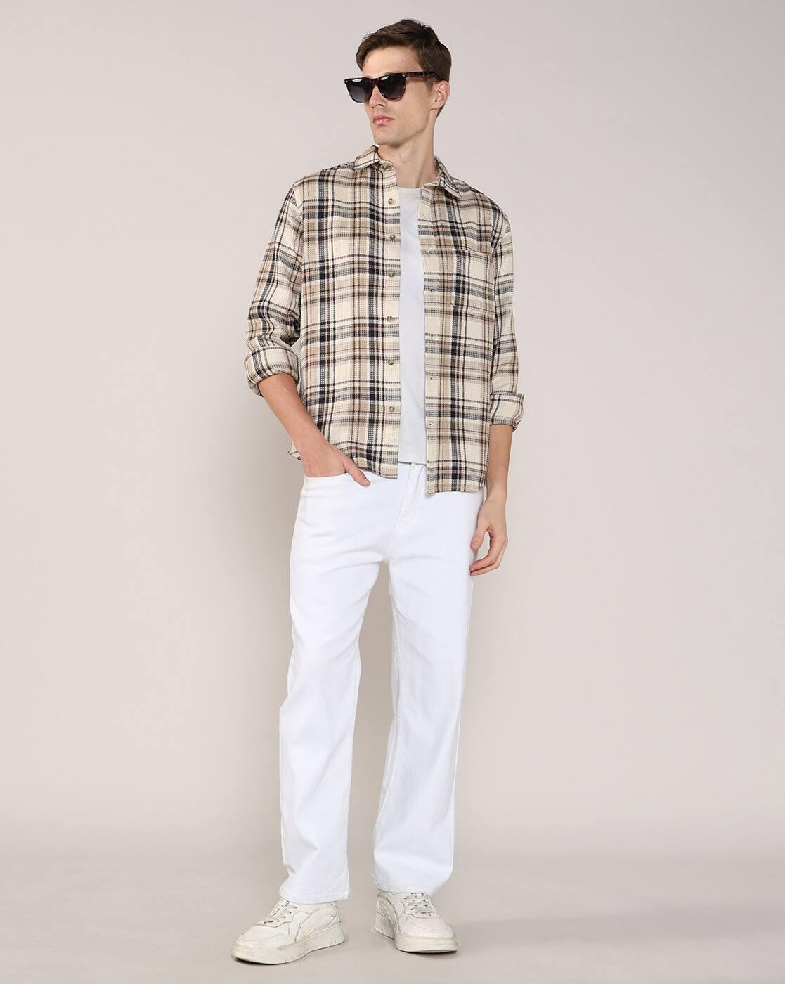 Men Checked Regular Fit Shirt with Patch Pocket