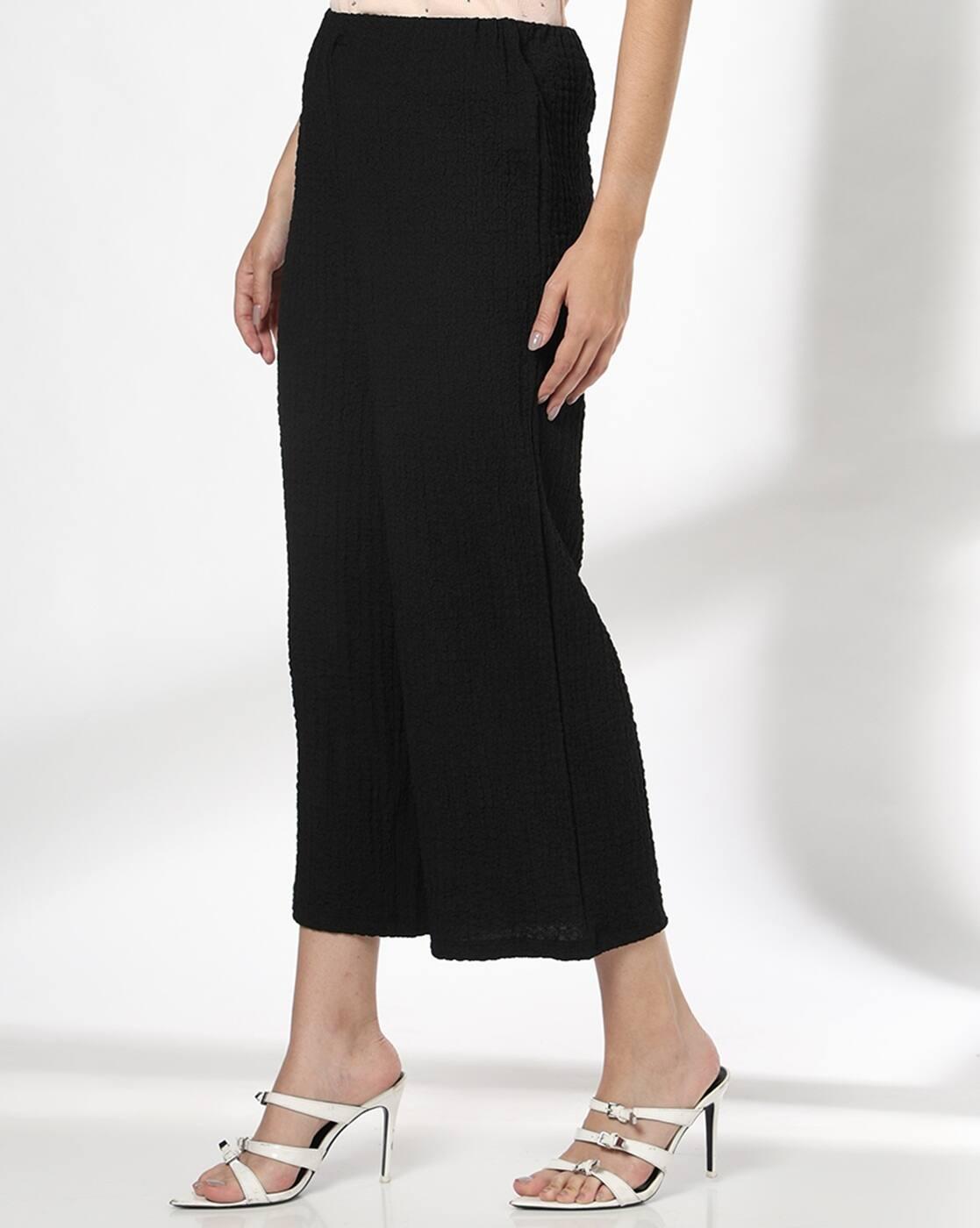 Women Patterned Wide-Leg Flat-Front Trousers