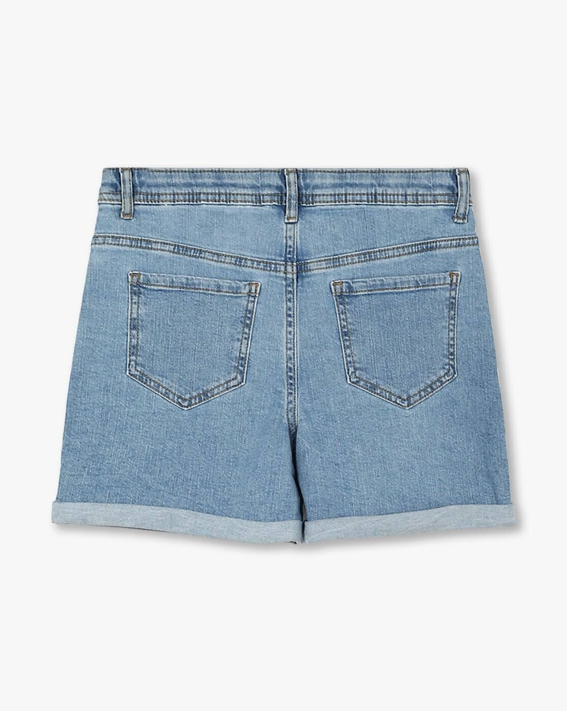 Girls Lightly Washed Regular Fit Denim Shorts