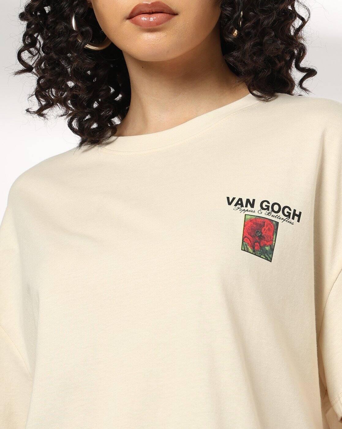 Women Floral Print Oversized Crew-Neck T-Shirt