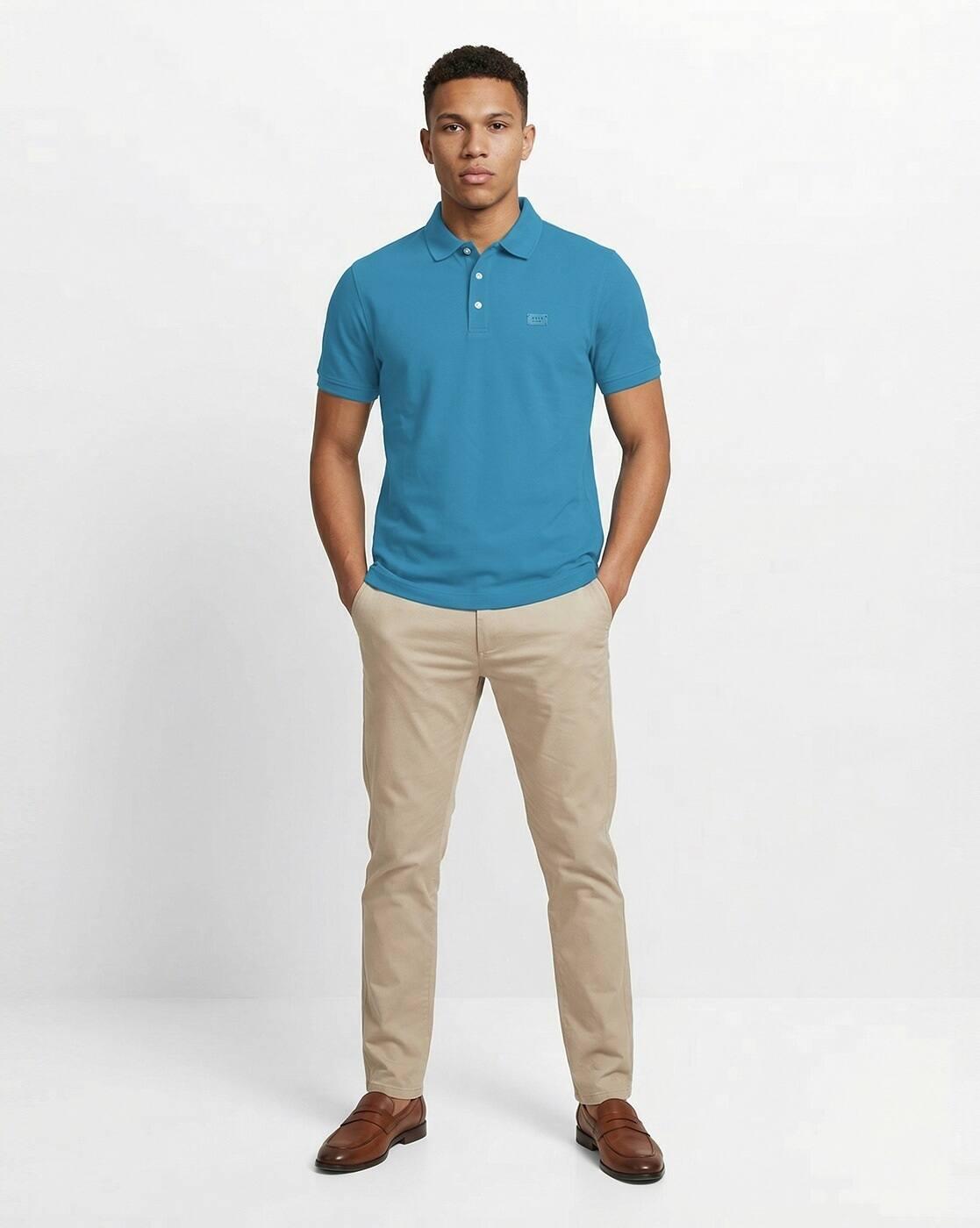 Regular Fit Polo T-Shirt with Brand Applique